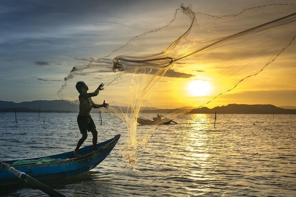 Traditional fishing method in goa