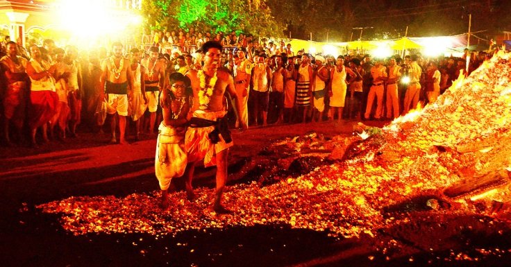 Famous Goan Ritual of Running through a fire